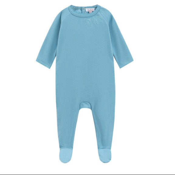 Oubon Blue Logo Neck Embroidered Footie