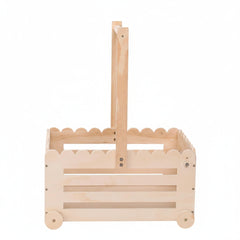 A breathtaking Wooden Wagon with Wheels, showcasing its authoritative architectural timber frame and refined minimalist silhouette.