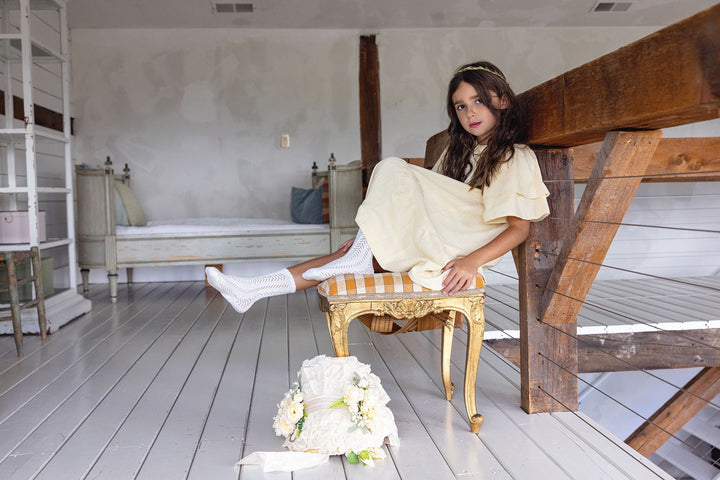 Bonjour Banana Linen Flutter Dress