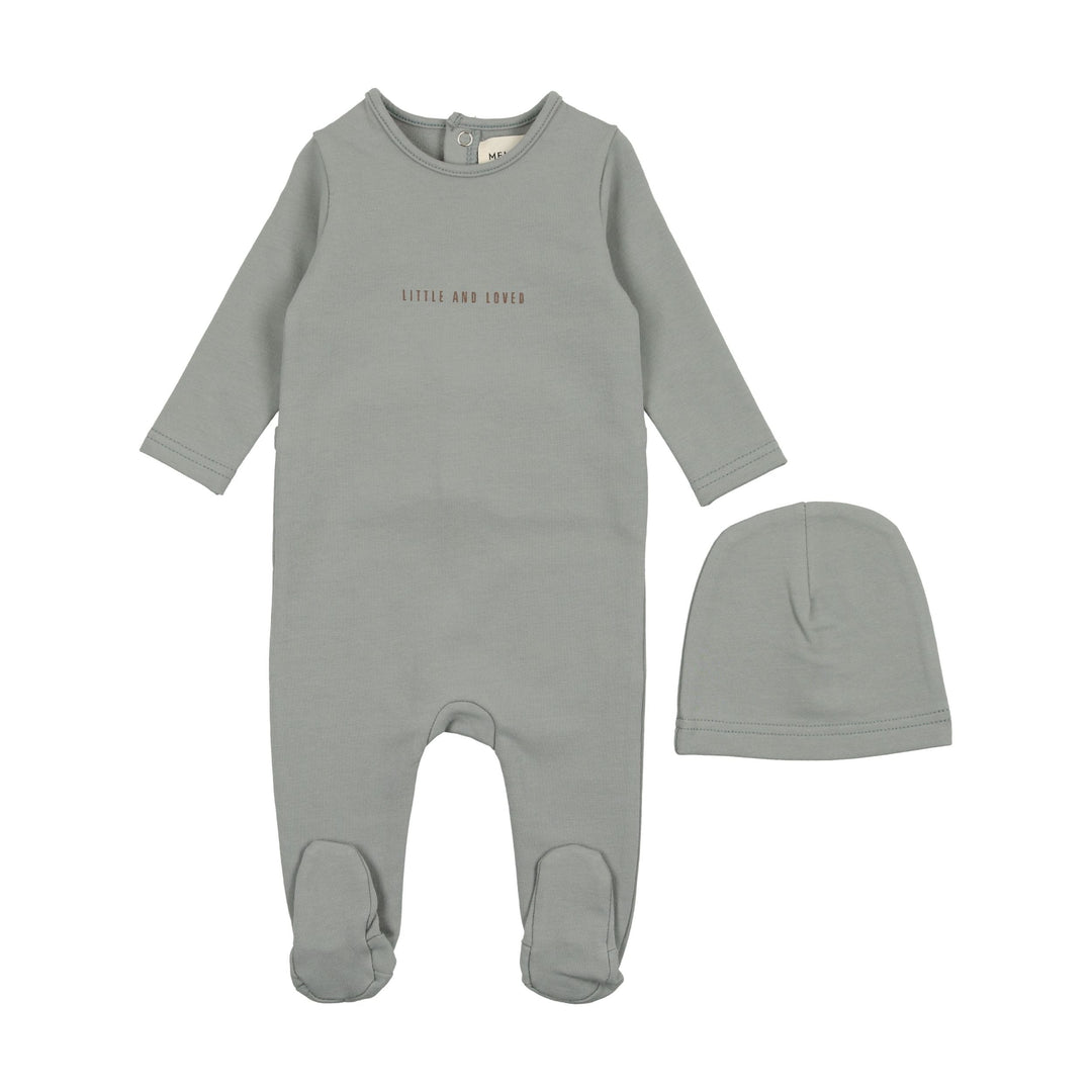 Mema Knits Powder Blue/Mink Little and Loved 3 Pc Set