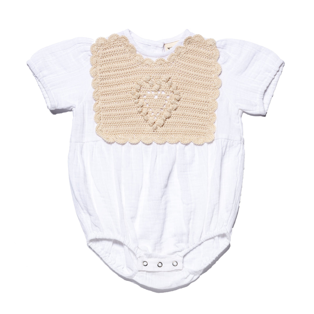 YAARN Beige Heart Romper
