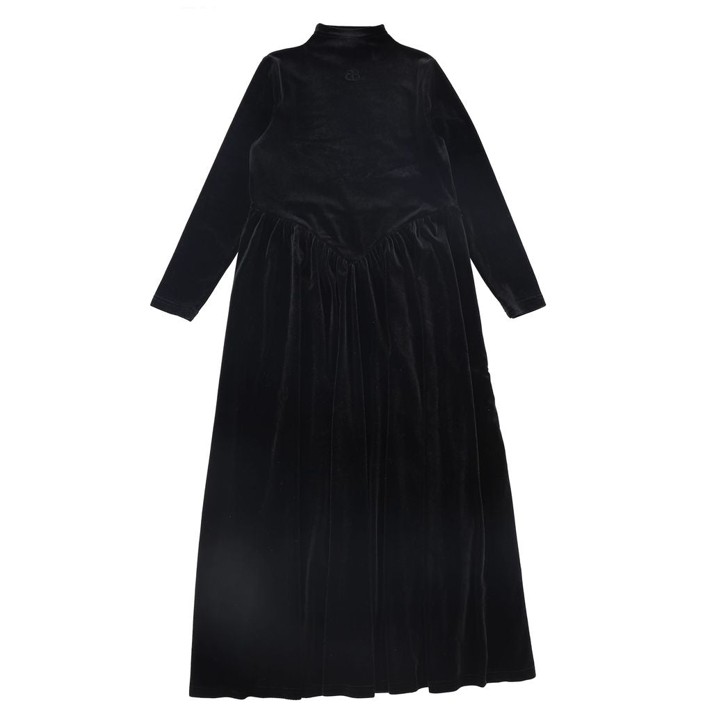 Bamboo Basque Waist Velour Maxi Dress