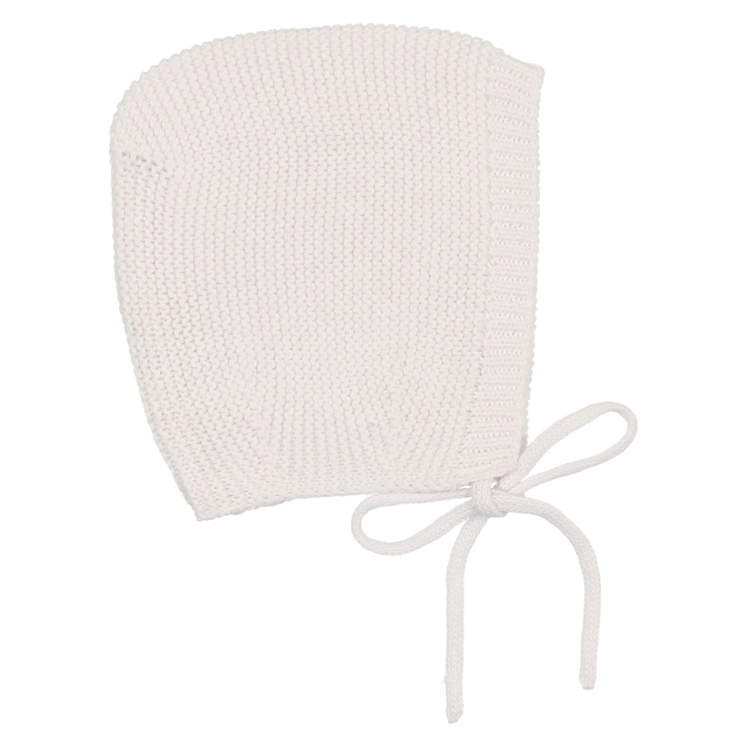 Mema Knits White Knit Bonnet