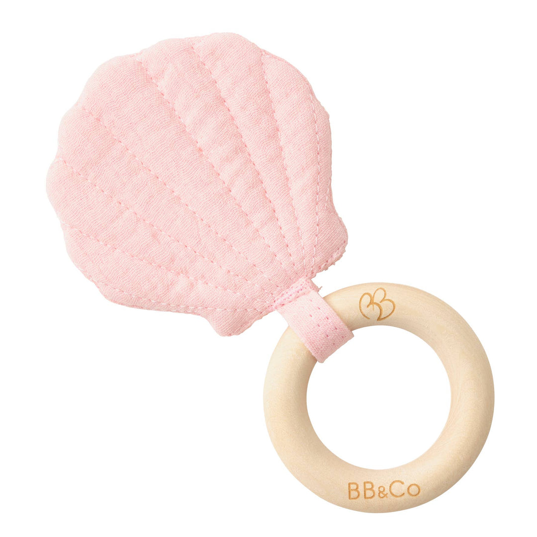 BB&Co - Shell-shaped teething rattle - blush