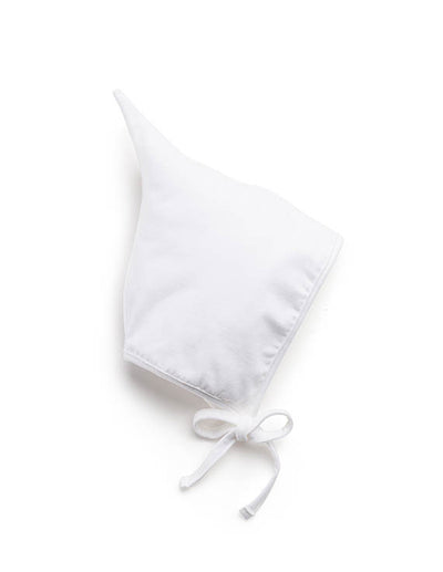 jacqueline jac white pixie bonnet for newborn baby