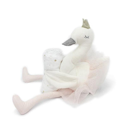 swan gift set with swaddle