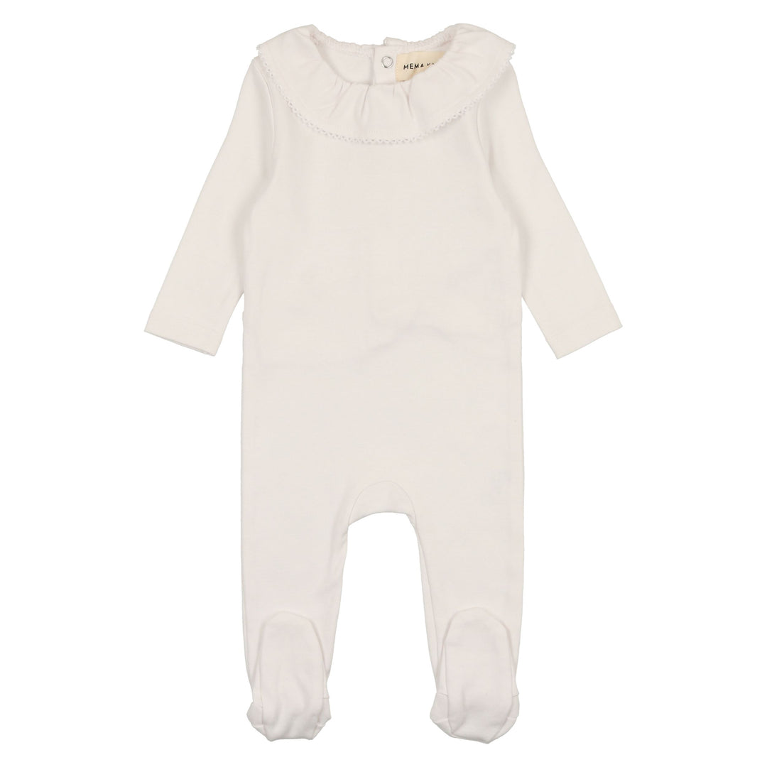 Mema Knits White Girls Base Footie