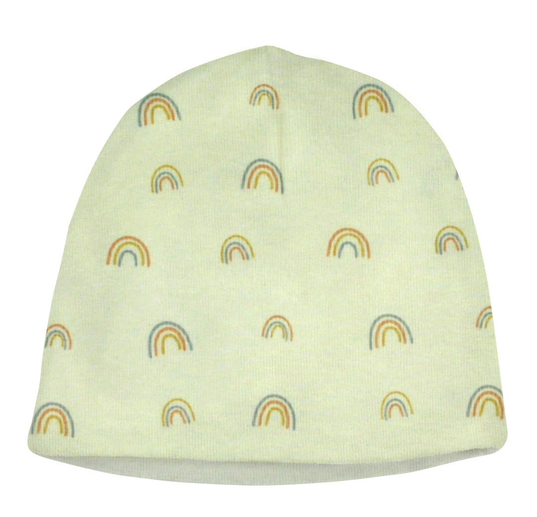Coton Pompom Boys Rainbow Ivory Beanie