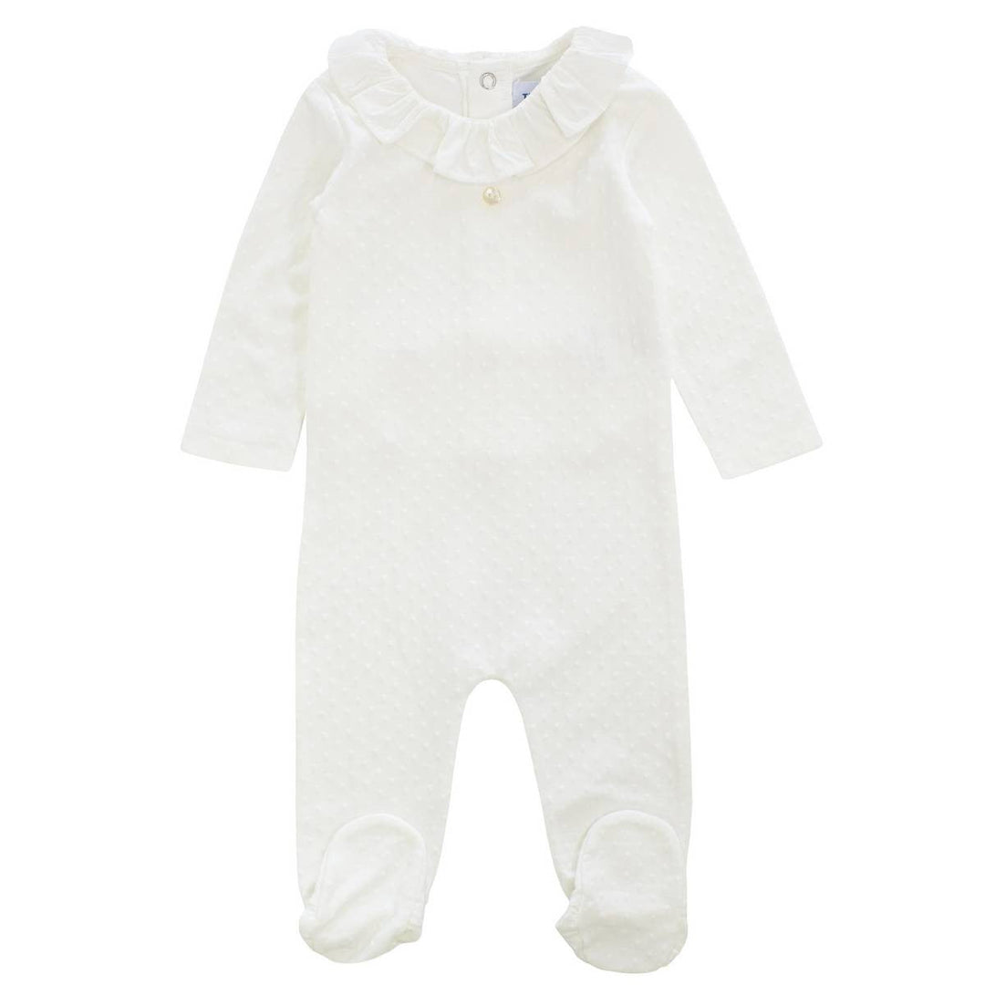 Kipp Baby Textured Ruffle Collar Footie