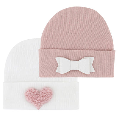 newborn hospital hats pink white