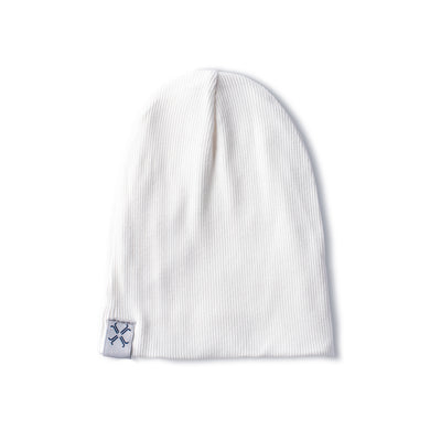 jacqueline jac natural white ribbed beanie