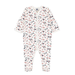 Petit Bateau - Baby Girl Front Snap Parisien Print Footie | Soft Cotton Sleepsuit