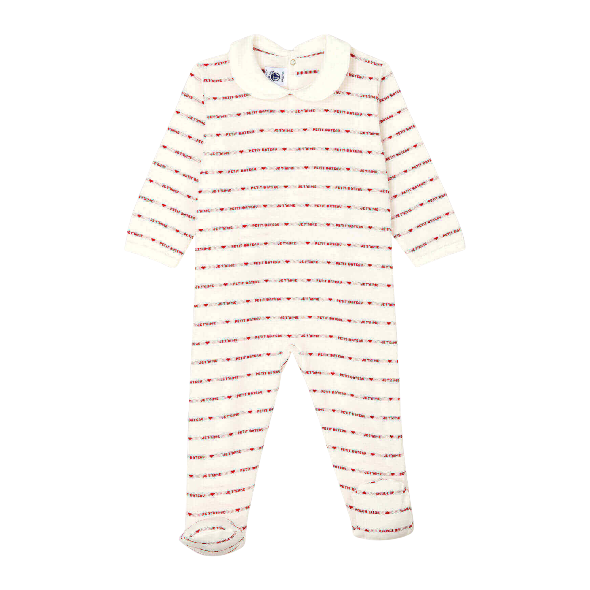 Petit Bateau - Baby Boy Logo Print Romper Sleepsuit | Soft Cotton One-Piece