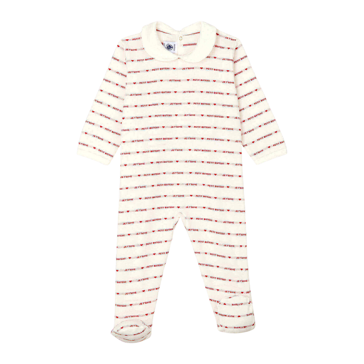 Petit Bateau Baby Boy Logo Print Romper Sleepsuit | Soft Cotton One-Piece