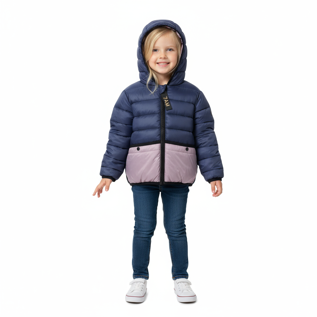 7AM Enfant Roll Me Puffer – Mystic Blue Kids Winter Jacket