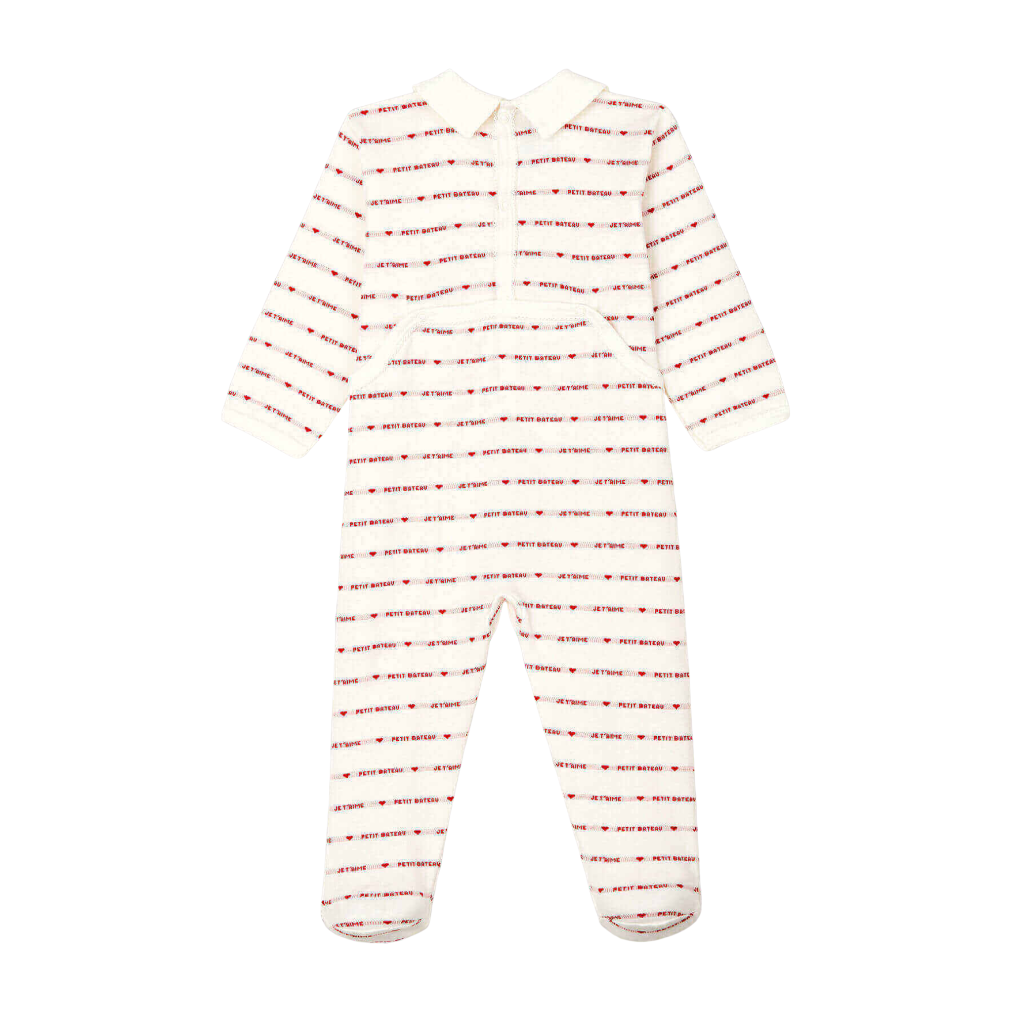 Petit Bateau - Baby Boy Logo Print Romper Sleepsuit | Soft Cotton One-Piece