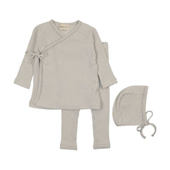 Mema Knits Ice Blue Waffle Stitched Edge 2 Pc Set + Bonnet