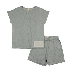 Ann of Nan - Slate Boys Crew Neck Shirt + Shorts