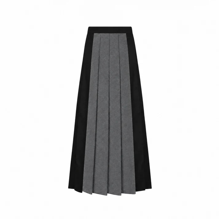 Little Parni – Teen's Two-Tone Pleated Maxi Skirt | Grey