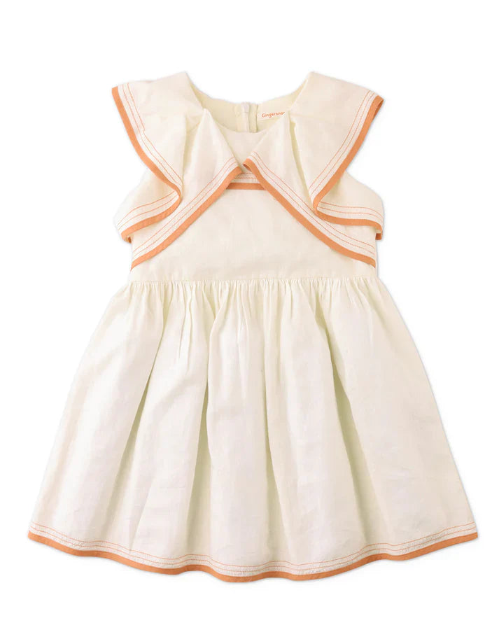 GIRLS FIONA DRESS WITH FLUTTER COLLAR
