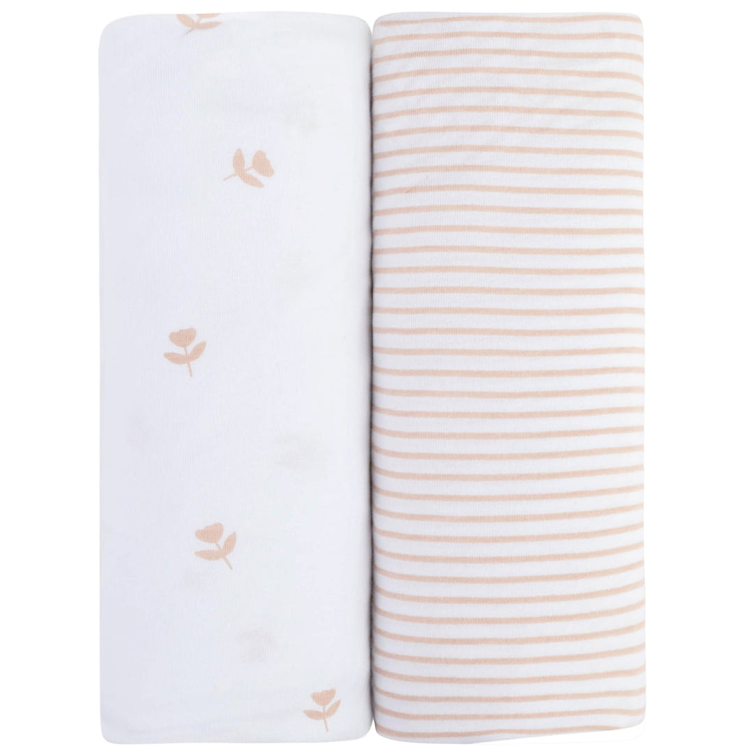Ely's & Co Mauve Tulip Changing Pad Cover 2 Pack