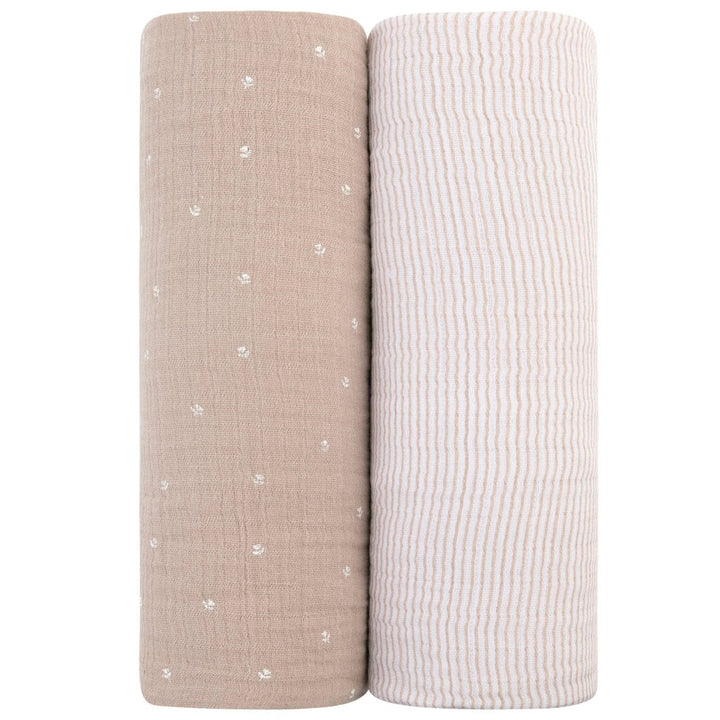 Two Pack Cotton Muslin Swaddle Blanket