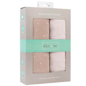 Two Pack Cotton Muslin Swaddle Blanket
