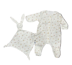 Petit Bateau Floral Footie & Doudou 2 Pc Set
