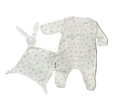 Petit Bateau Floral Footie & Doudou 2 Pc Set