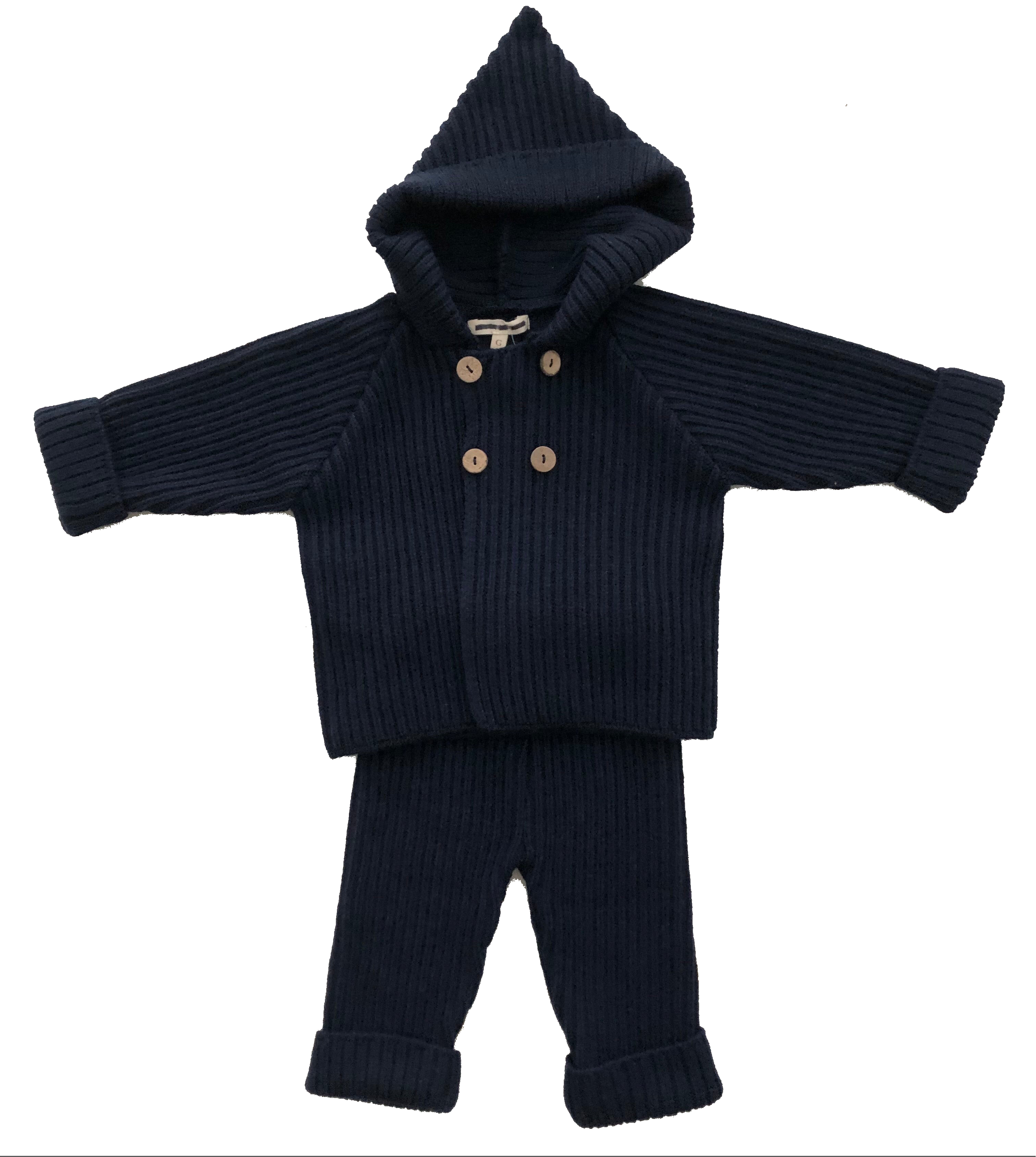 Hooded Double Breasted Sweater Set