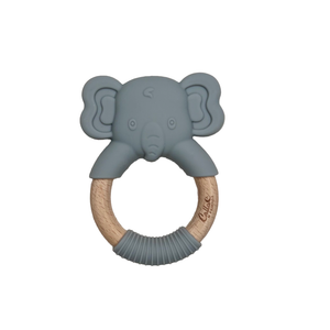 Calla & Friends - Elephant Silicone Teether: Powder Blue