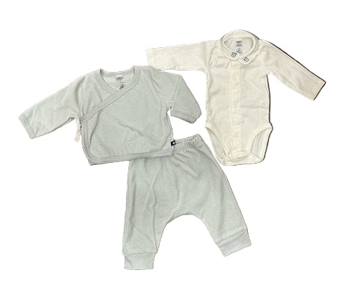Petit Bateau baby velour footie, hat and cardigan 4-piece set