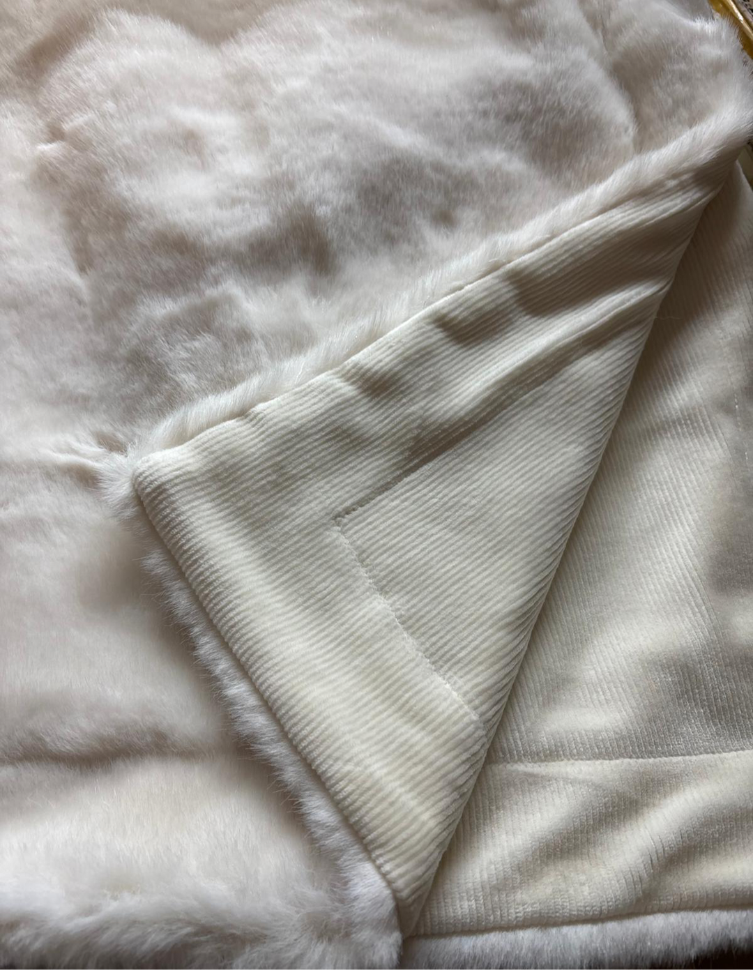 Little Lux Fur/Velour Ribbed Blanket