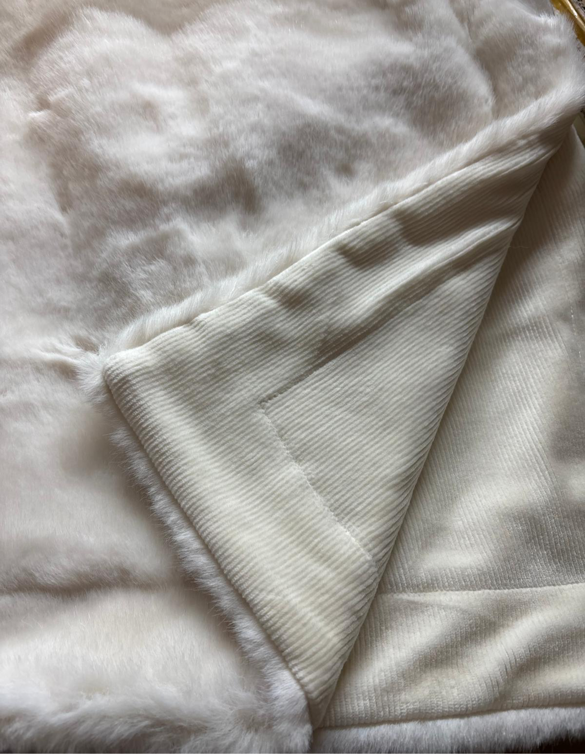 Little Lux Fur/Velour Ribbed Blanket