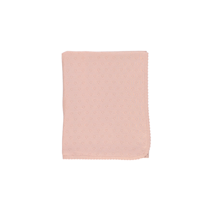 Bebe Organic Blush Heart Pointelle Blanket