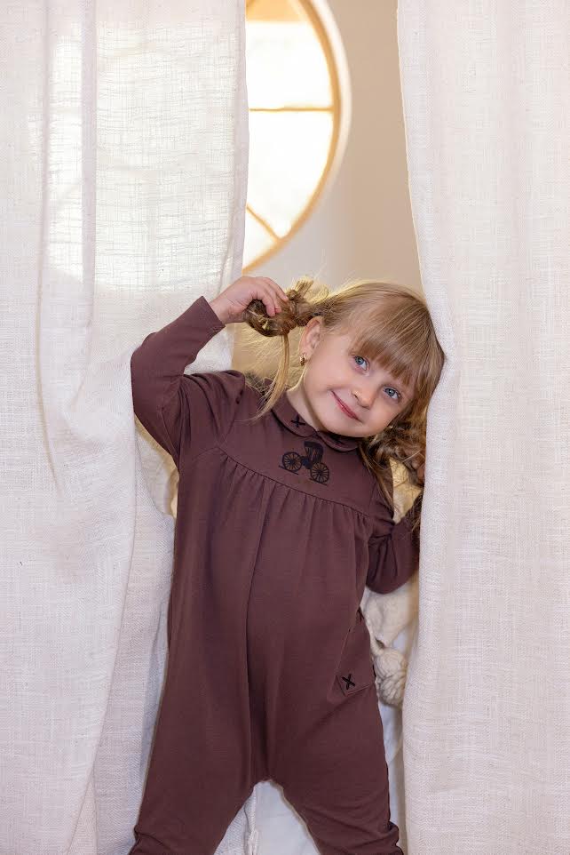 Bonjour Vintage Wagon Baby Girl Romper