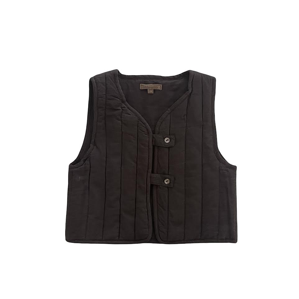Orange Dimanche Brown Quilted Vest