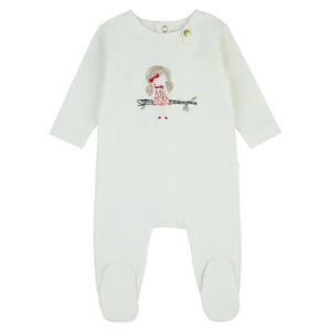 Cadeau Girl White Doll on Branch Footie + Hat