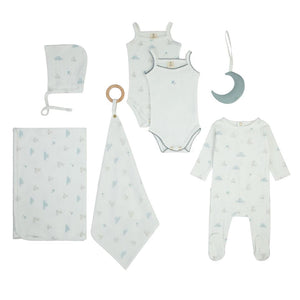 Cadeau Boy Pointelle Tone Layette Set
