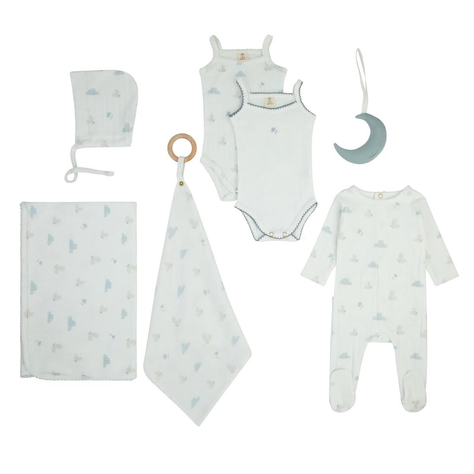 Cadeau Boy Pointelle Tone Layette Set
