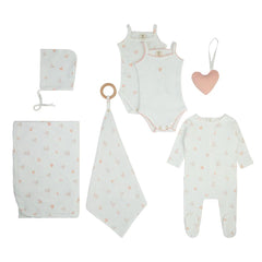 Cadeau Girl Pointelle Tone Layette Set