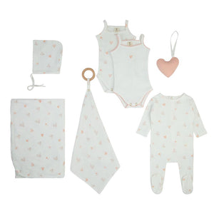 Cadeau Girl Pointelle Tone Layette Set