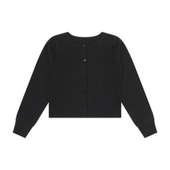 Retro Kid Black Mae Knit Cardigan | Rope Detail Sweater