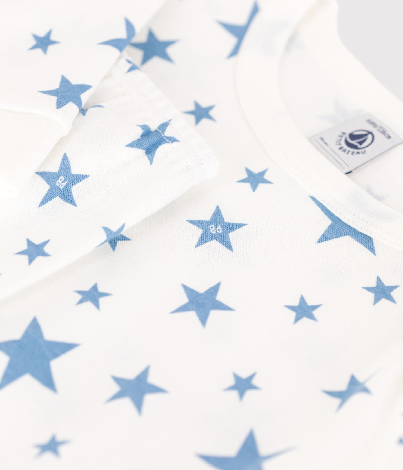 Petit Bateau - White Stars Loungewear Set – Soft Organic Cotton Pajamas for Babies & Kids