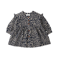 A front view of the 1+ in the Family Matera dress in a soft blue knit fabric.