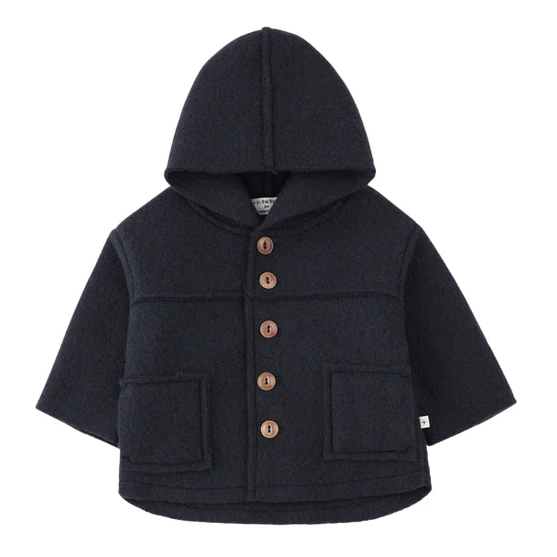 A breathtaking 1+ in the Family Calabria hooded jacket featuring an immaculate blue palette and a cozy, tailored fit.