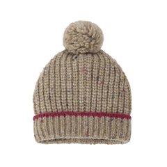 The 1+ in the Family Louise beanie in a neutral canapa color, viewed from the front.