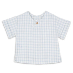 A sophisticated 1+ in the Family Santorini Shirt in a light neutral weave, featuring a refined collar and modern architectural silhouette.
