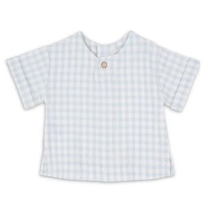 A sophisticated 1+ in the Family Santorini Shirt in a light neutral weave, featuring a refined collar and modern architectural silhouette.