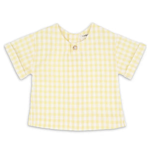 A sophisticated 1+ in the Family Santorini Shirt in a light neutral weave, featuring a refined collar and modern architectural silhouette.